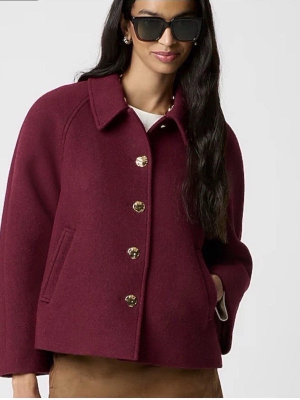 NWT J Crew Wool Blend Swing Coat M